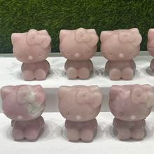 爆款热销天然粉澳宝水晶KT猫手工雕刻可爱少女感生日礼物伴手礼