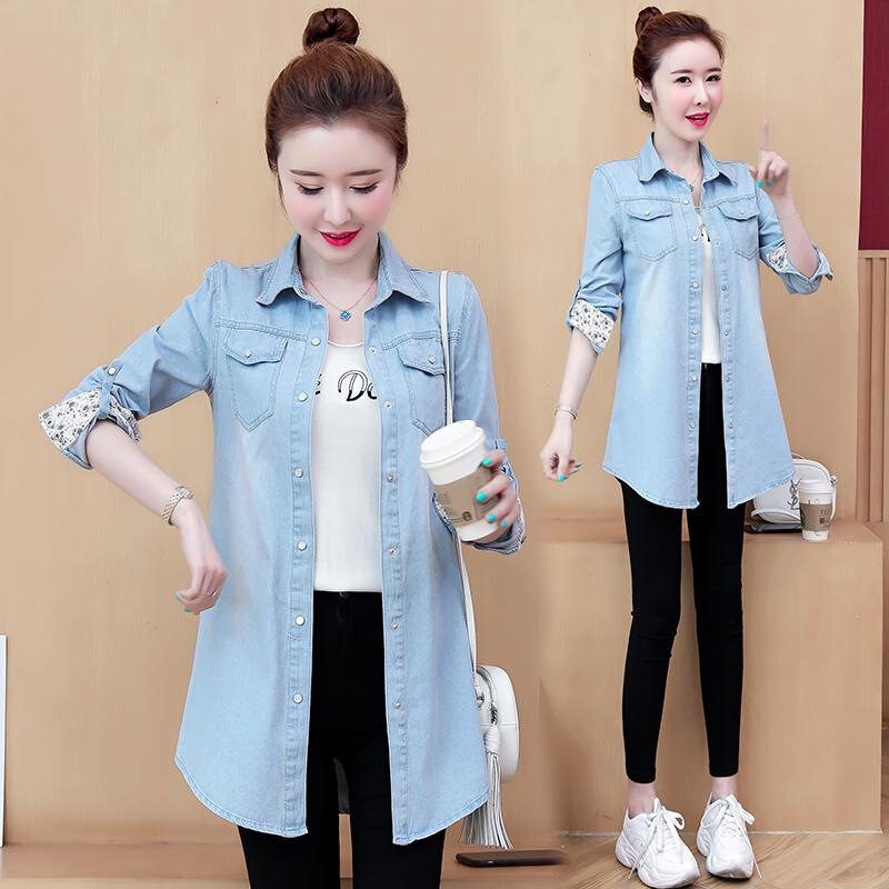 Sun-Protective Denim Shirt for Women, Long-Sleeved, Summer, Large Size, Mid-Length, Loose Fit, Spring and Autumn Shirt, Thin, Versatile, Trendy Jacket Sun-Protective Denim Shirt for Women, Long-Sleeved, Summer, Large Size, Mid-Length, Loose Fit, Spring and Autumn Shirt, Thin, Versatile, Trendy Jacket