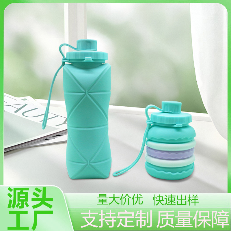 Taza de agua de silicona personalizada de gran capacidad portátil al aire libre hervidor deportivo retráctil taza de viaje al por mayor