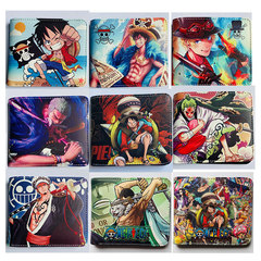 One Piece Pirate King Wallet Luffy Sanji Zoro Usopp Men's Short Handle Money Clip PU Leather Card Holder