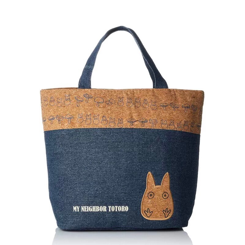 In-Stock Japanese-Style New Totoro Denim Insulated Lunch Bag Cartoon Bento Bag Portable Student Lunch Bag