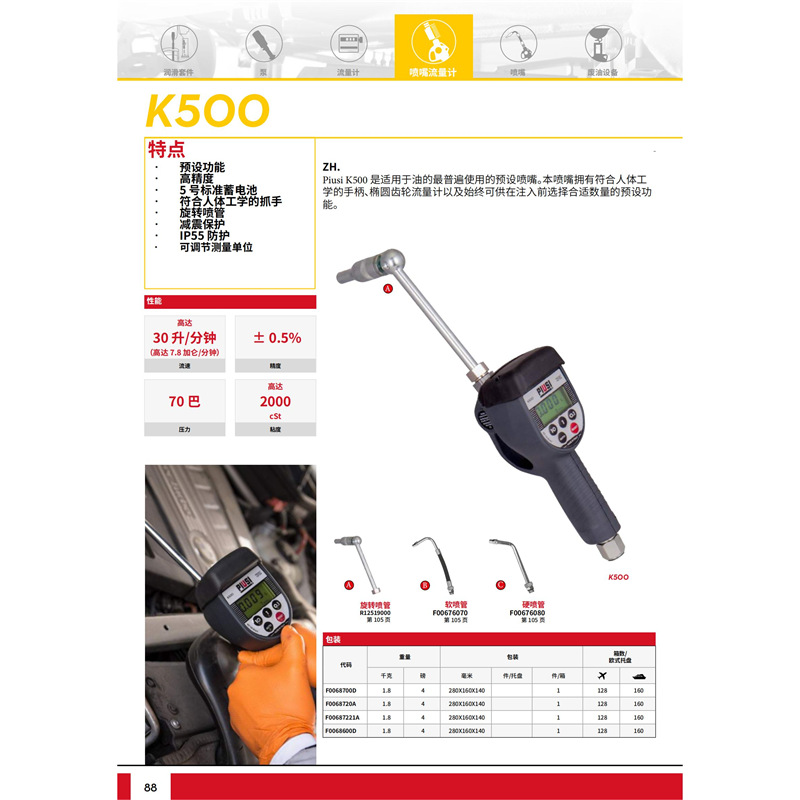 Italia PUISI cuantitativa pistola lubricante K500 engranaje medidor de flujo electrónica pistola lubricante accesorios de lubricante