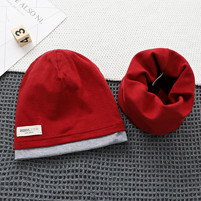 Demi-season kids' cotton set with scarf in Korean style, 2-8y, 48-54cm, multi-color options