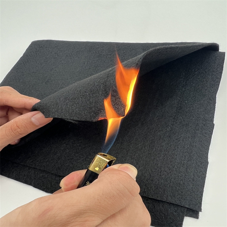 针刺棉阻燃预氧丝防火毯碳纤维棉绝缘黑色毛毡防火耐高温手套无纺