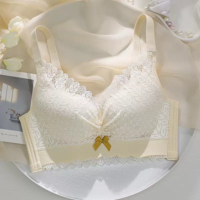 小胸聚拢无钢圈乳胶无痕内衣防下垂上托收副乳调整純欲闺蜜bra