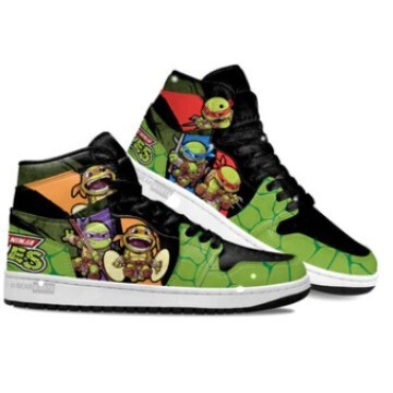 Cross-border men's and women's sports leisure shoes shoes endure turtle cute cartoon animation print NFL high-top basketball shoes Cross-border men's and women's sports leisure shoes shoes endure turtle cute cartoon animation print NFL high-top basketball shoes