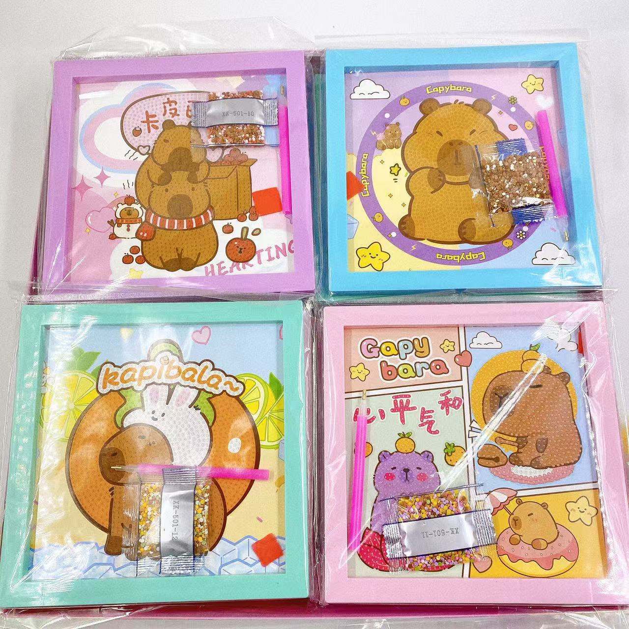 Dibujos animados para niños lindos dibujos de diamantes 20 * 20 cm pegatinas de diamantes hechas a mano puzzle DIY creativo marco de diamantes