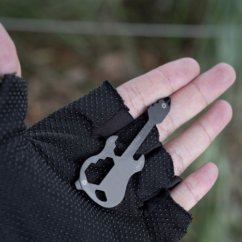 Cross-border 12-in-1 multifunctional fineblanking EDC tool card portable bicycle repair tool electric guitar tool card