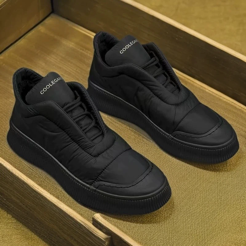 Прямые поставки с фабрики мужской обуви, зимняя обувь для прилива, теплая хлопчатобумажная обувь на флисовой подкладке, модная обувь, Мужская трендовая повседневная обувь оптом