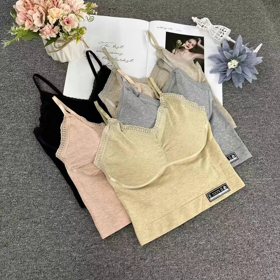 Nueva taza fija sin costuras hermosa espalda sin anillo de acero ropa interior chaleco chaleco cómodo ropa interior damas base sostén al por mayor