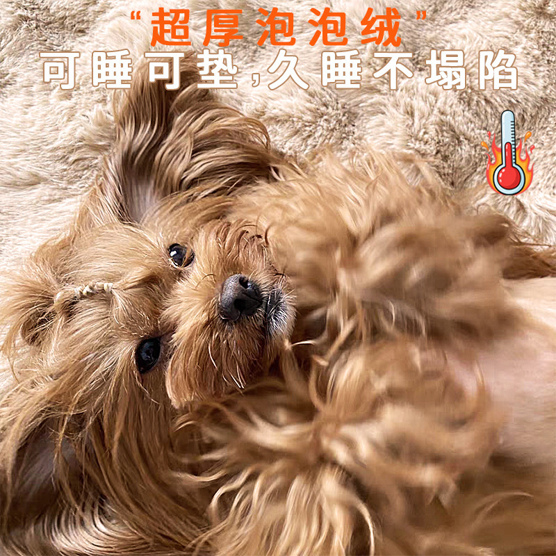 保暖防滑防摔泡泡绒宠物地垫猫狗垫四季通用纯色毛绒猫窝垫狗窝垫|undefined