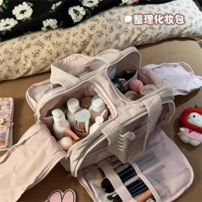 化妆包防水轻便分区收纳多功能大容量旅行便捷式手提化妆品洗漱包|undefined