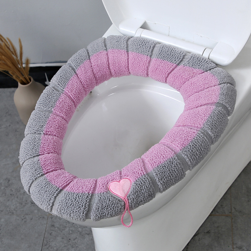 便座クッション、冬用厚みのある便座カバー、オールシーズン対応のユニバーサル家庭用便座、便座ガスケット、ニット便座クッション|undefined