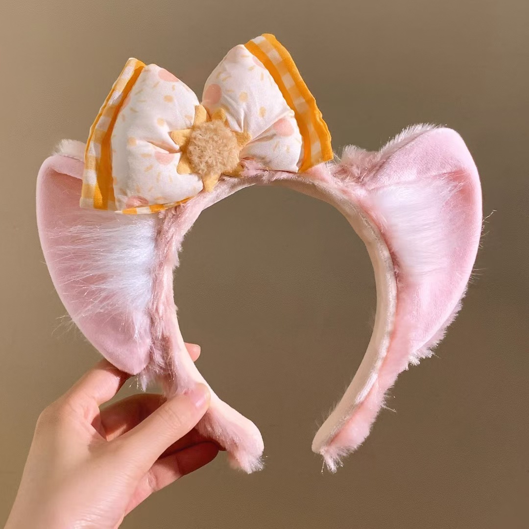 Nuevo hermoso amor tridimensional oso cabello red de peluche rojo dibujos animados orejas lavar la cara cabello red adornamiento para el cabello rojo al por mayor