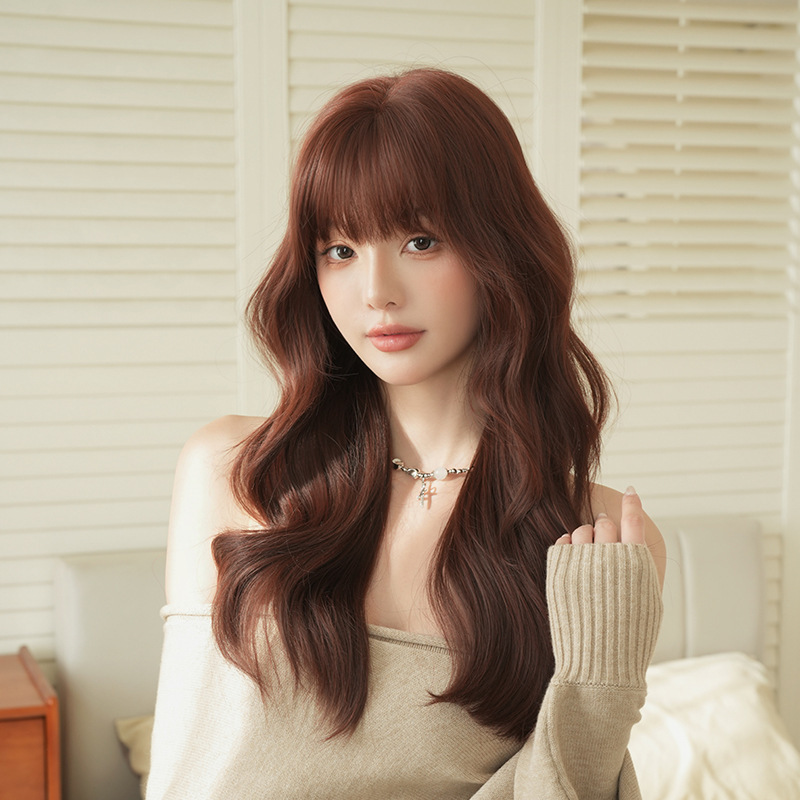 Long Curly Wig with Big Waves, Dark Red, Full Head Wig, Trendy 2026 New Model, High-Quality Hair Long Curly Wig with Big Waves, Dark Red, Full Head Wig, Trendy 2026 New Model, High-Quality Hair