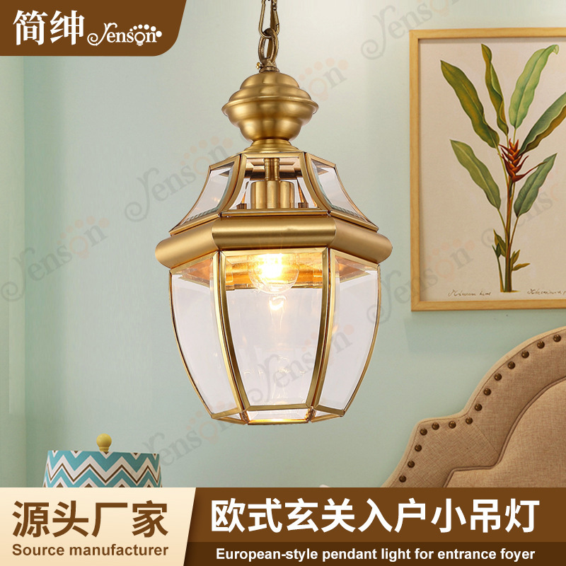 European-Style Balcony Chandelier, All-Copper Single-Head Outdoor Waterproof Corridor Entrance Hallway Ceiling Light Foyer Entrance Small Chandelier European-Style Balcony Chandelier, All-Copper Single-Head Outdoor Waterproof Corridor Entrance Hallway Ceiling Light Foyer Entrance Small Chandelier