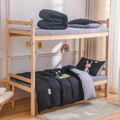 Cotton Student Dormitory Bed Set of Three Pieces, Pure Cotton, University Bunk Bed Sheet Set with Top Sheet and Blanket, Wholesale