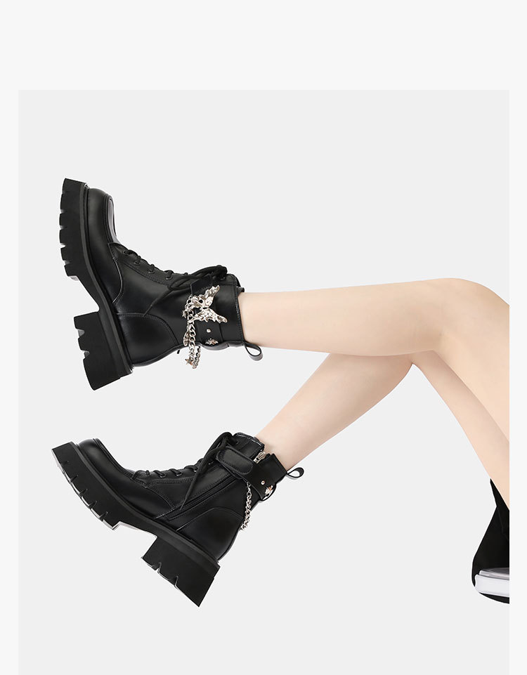 2024 Ősz/Tél Új Liquid Butterfly Martin Talpú Könnyű Knight Rövidnadrág Női Vastag Sarkú Farmer Bőr Csizma_voghion.com