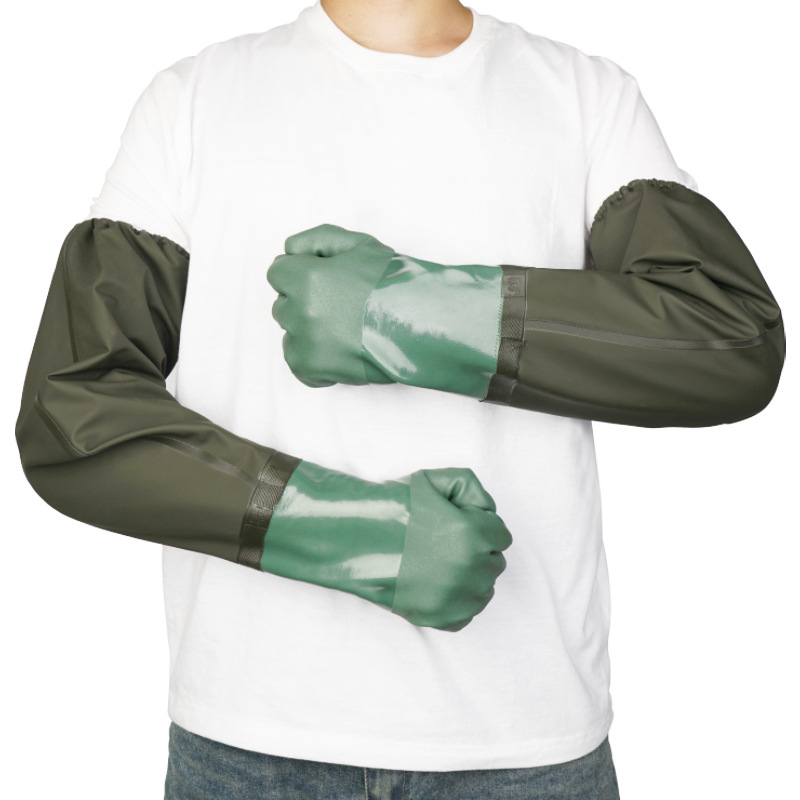 Guantes de pesca de mariscos acuáticos para matar peces, lavar platos, lavar automóviles, alargar guantes de pesca a prueba de agua, a prueba de aceite, ácido y álcali