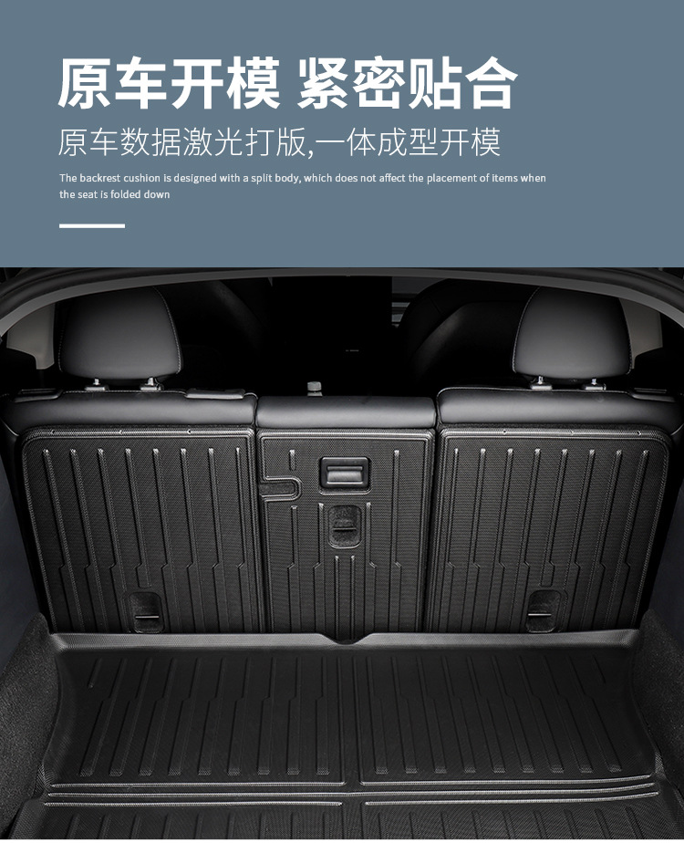 Suitable for Wenjie M7 Trunk Mat, Rear Trunk Seat Back Cushion, Tpe Buckle Split Protective Pad, Interior