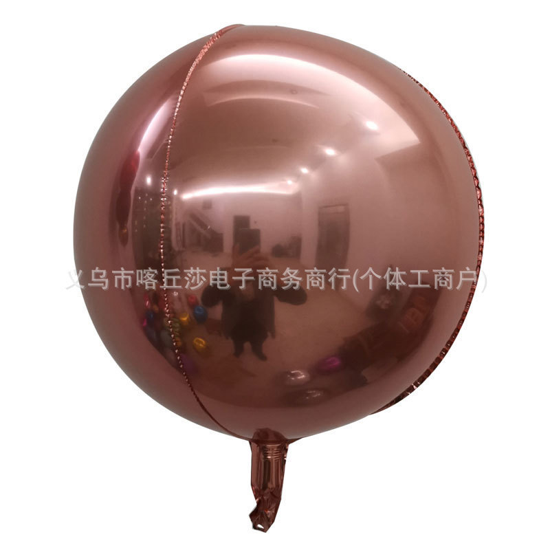 4d铝膜气球18寸22寸立体正圆形金色银色铝箔气球装饰布置厂家批发|undefined