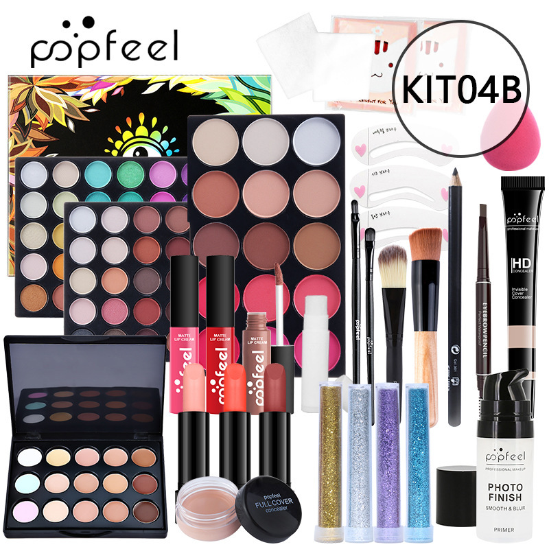 Traje europeo y americano sombra de ojos maquillaje conjunto completo principiante estudiante novato conjunto completo caja de regalo de maquillaje ligero combinación de cosméticos sombra de ojos