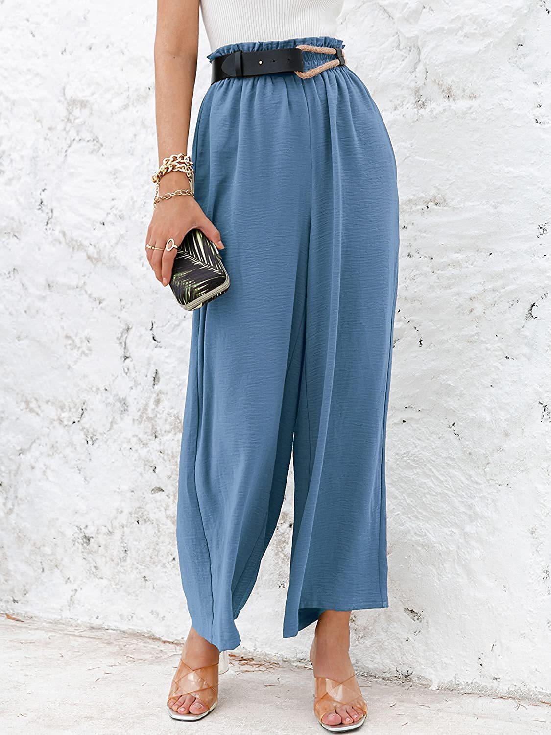 Women's Daily Simple Style Solid Color Ankle-length Pleated Wide Leg Pants display picture 3