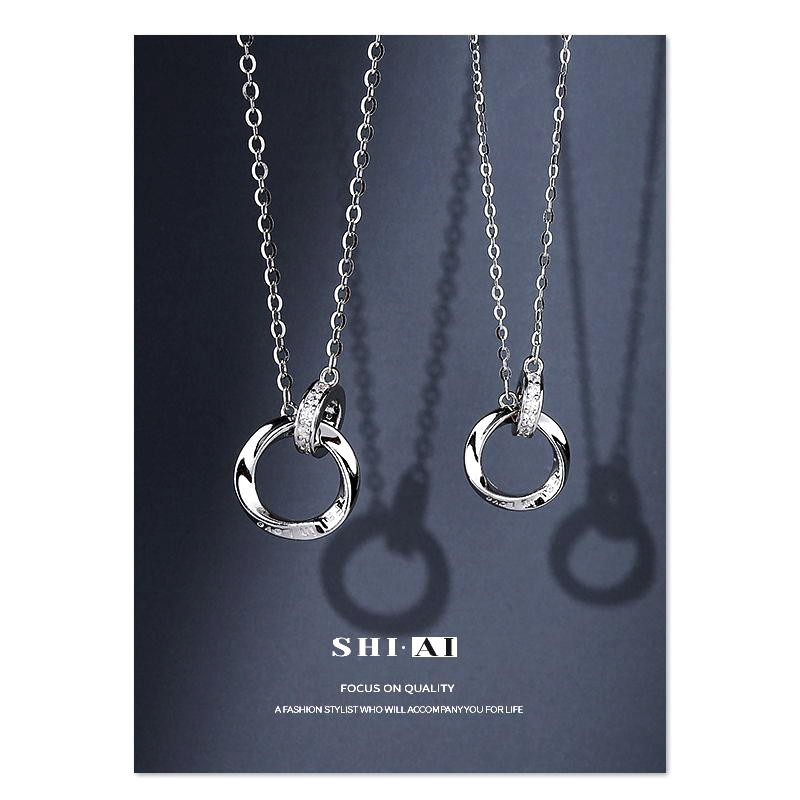 SHIAI Mobius Lovers money 999 Sterling Silver Necklace Light extravagance A small minority 520 Valentine's Day A birthday present