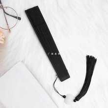 扇子折扇纸古风中国风蕾丝小巧黑色竹骨扇夏天女便携jk折叠蹦迪扇