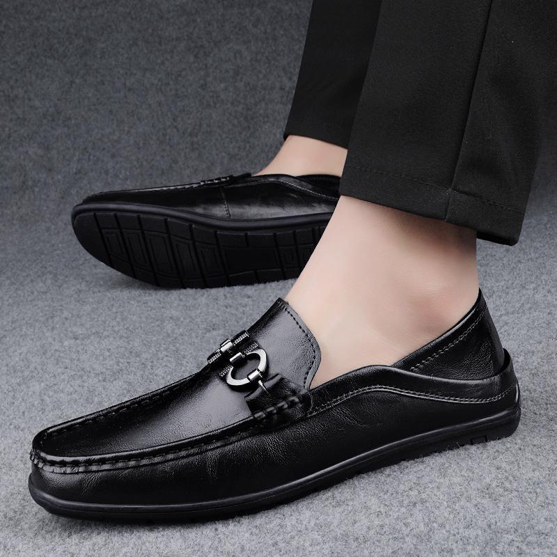 Zapatos de cuero para hombres primavera 2025 nuevos negocios de cuero suave zapatos casuales transpirables zapatos perezosos