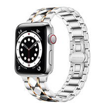 适用于applewatch1/2/3/4/5/6/7苹果钨钢带新款不锈钢钨钢表带