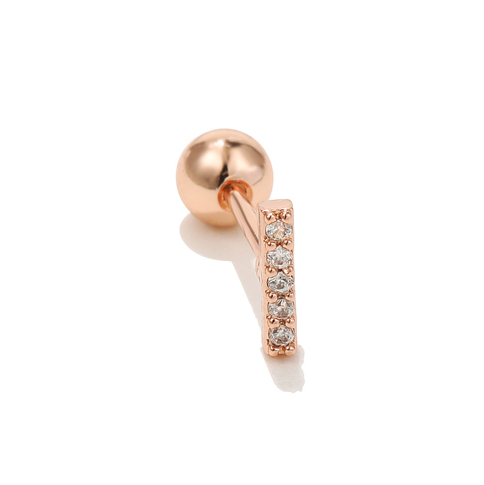 2g Weight Zircon Inlay Material Cartilage earrings Classification Holiday Occasion Brass Material Triangle, Geometric Pattern Women'S Gender Simple Style Style White, Gold Color Simple Style Triangle Geometric Brass Zircon Cartilage Earrings 8