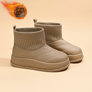 fleece-lined high-top snow boots women's 2024 winter new students ins tide Korean warm casual shoes MX7801