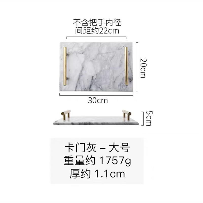 Estilo nórdico luz lujo vintage mármol bandeja postre placa plana joyería almacenamiento baño decoración del hogar adornos