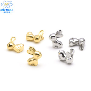 简约百搭立体兔子不锈钢吊坠配件ins风气质钛钢diy项链配饰批发