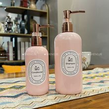 现货250ml500ml粉色按压瓶美容院身体按摩油分装瓶洗手液洗洁精瓶