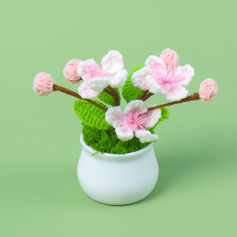 完成したウールひまわり鉢植えスズラン造花チューリップデスクトップ装飾品バレンタインデー教師クラスメートギフト|undefined