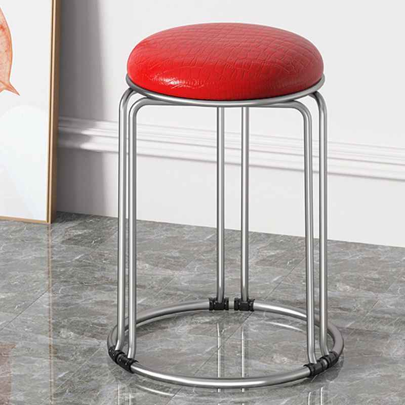 [굵은 6단 솔리드 스틸바-실버다리] 레드-악어가죽