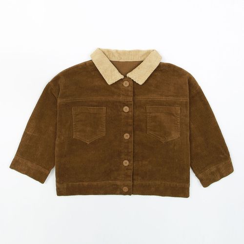 Korean children's clothing children's corduroy cotton jacket boys and girls spring and autumn baby top jacket loose Korean style bump collar