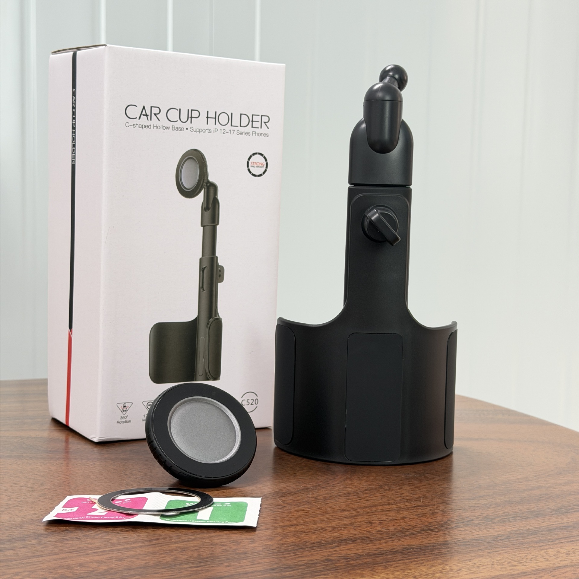 Car-Mounted 360-Degree Rotating Mobile Phone Holder Dual-Purpose Multi-Functional Water Cup Holder Magnetic Navigation Mobile Phone Holder