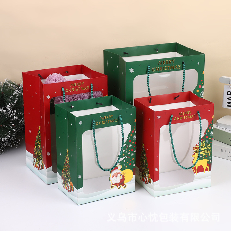 圣诞节礼品袋节日饰品糖果礼平安果伴手礼圣诞老人手提袋礼物|undefined