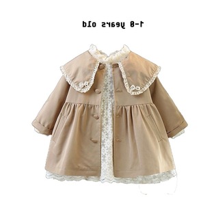Girls' Autumn Windbreaker Jacket 2024 New Bowknot Baby Girl Coat Stylish Korean Version Mid-Length for Young Children