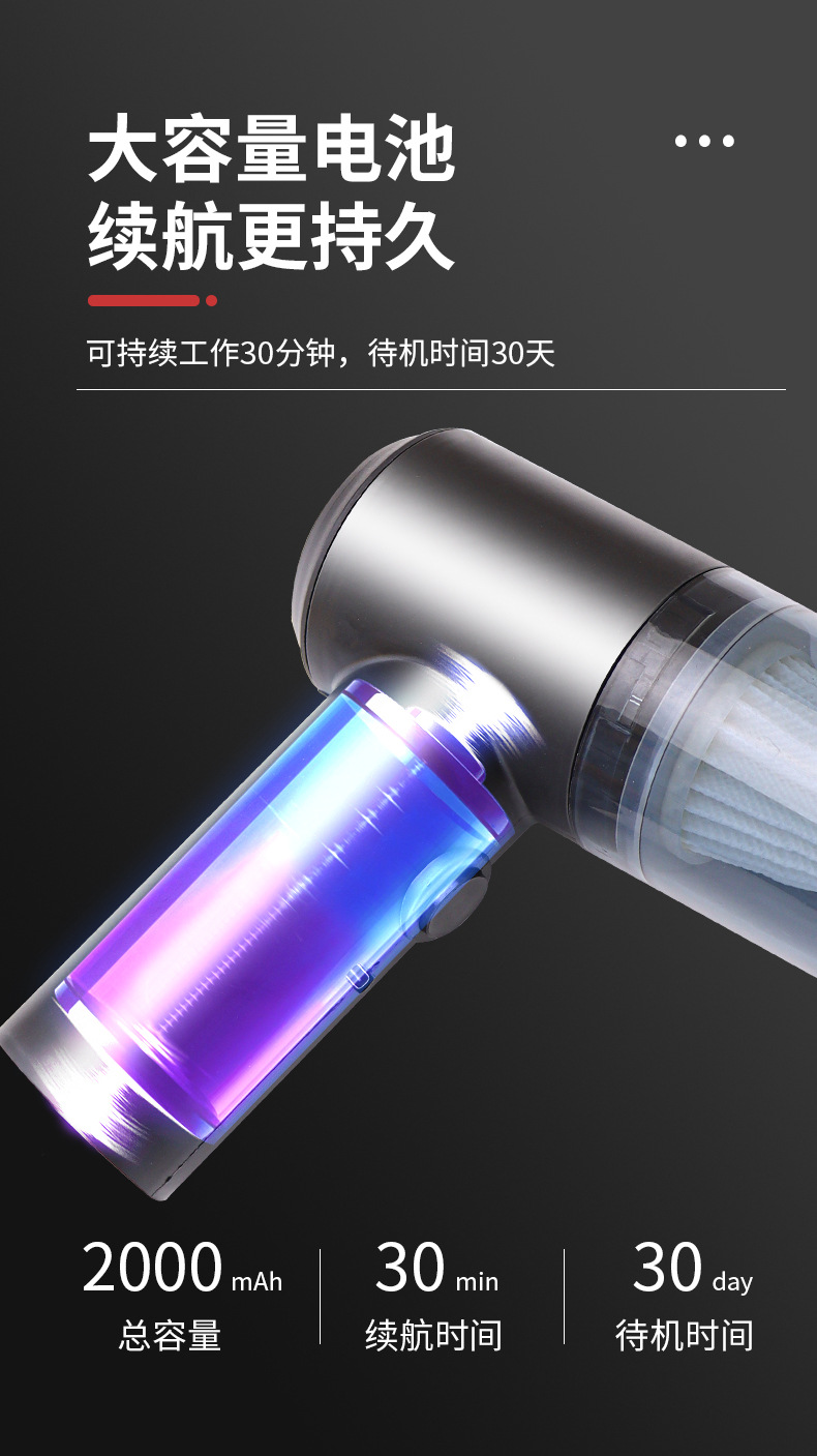 New Portable Car Vacuum Cleaner, Dust Blower, Household Small Vacuum Cleaner, Dual-Purpose Suction and Blowing, Pet Hair Suction and Blowing Device