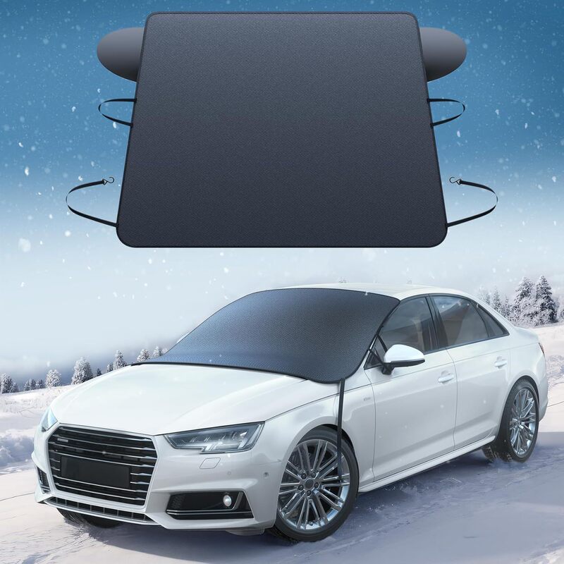 New Car Sunshade, Sun Protection, Heat Insulation, Front Snow Shield, 210t Heavy-Duty Waterproof Car Cover, Half-Cover Snow Shield