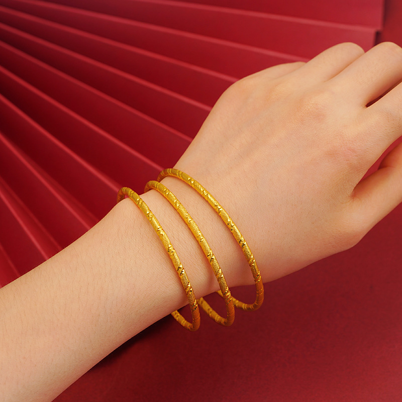 2022 pulsera de patrón de tela de oro de Vietnam simple pulsera de mujer joyería exquisita pulsera retro elegante accesorios populares