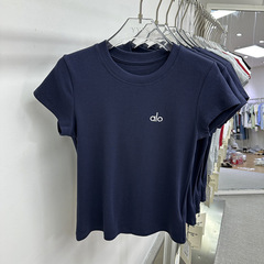 2025 新しい夏のラウンドネック半袖 T シャツ女性のレター刺繍多用途痩身シンプルカジュアルトップトレンディ