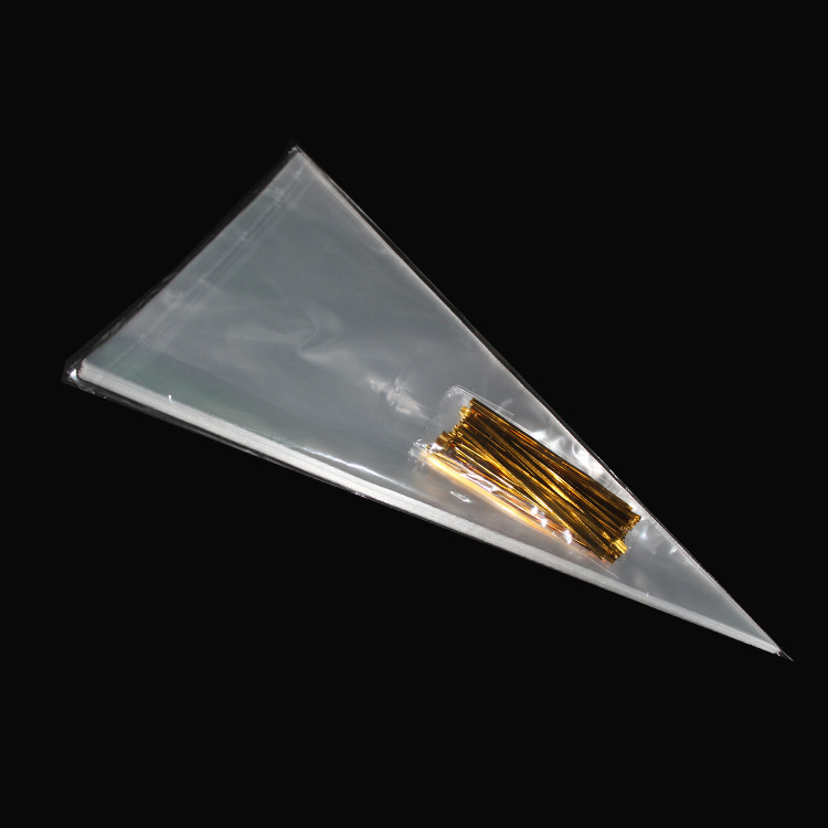 Triangle bag, OPQ transparent triangular bag 100 pieces of irregular disposable plastic candy bags, ice cream packaging bags