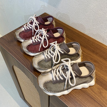 С���OӋ���ֹ�Ь�͹����eŮЬ��Ƥ��Ь2024���¿�ƴɫ��׵͎�Ь