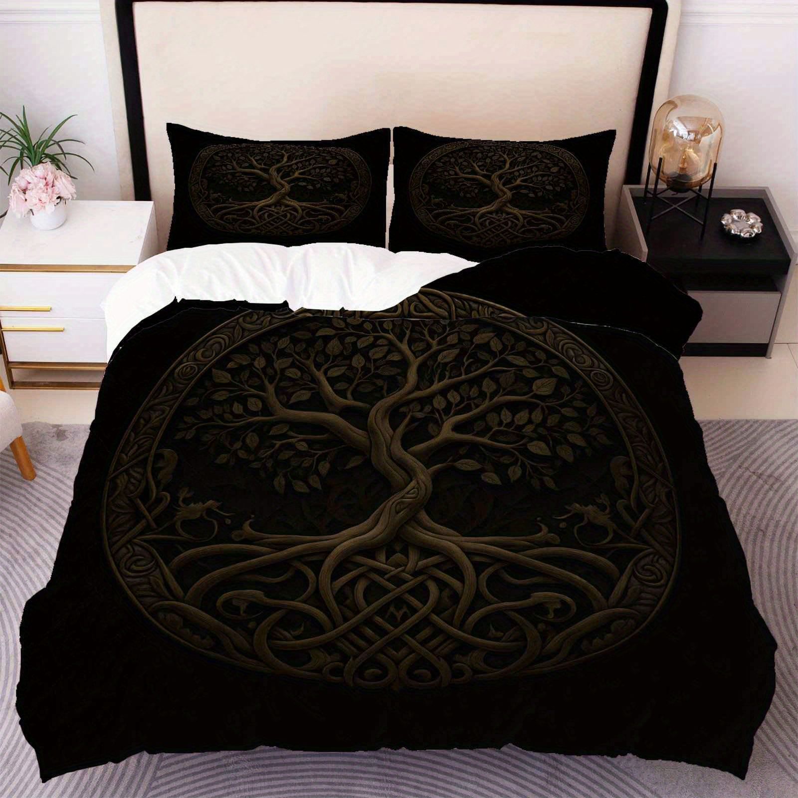 Transfronterizo luminoso árbol de vida molienda impresión digital kit de edredón textil para dibujar se puede ajustar TUME / JIT