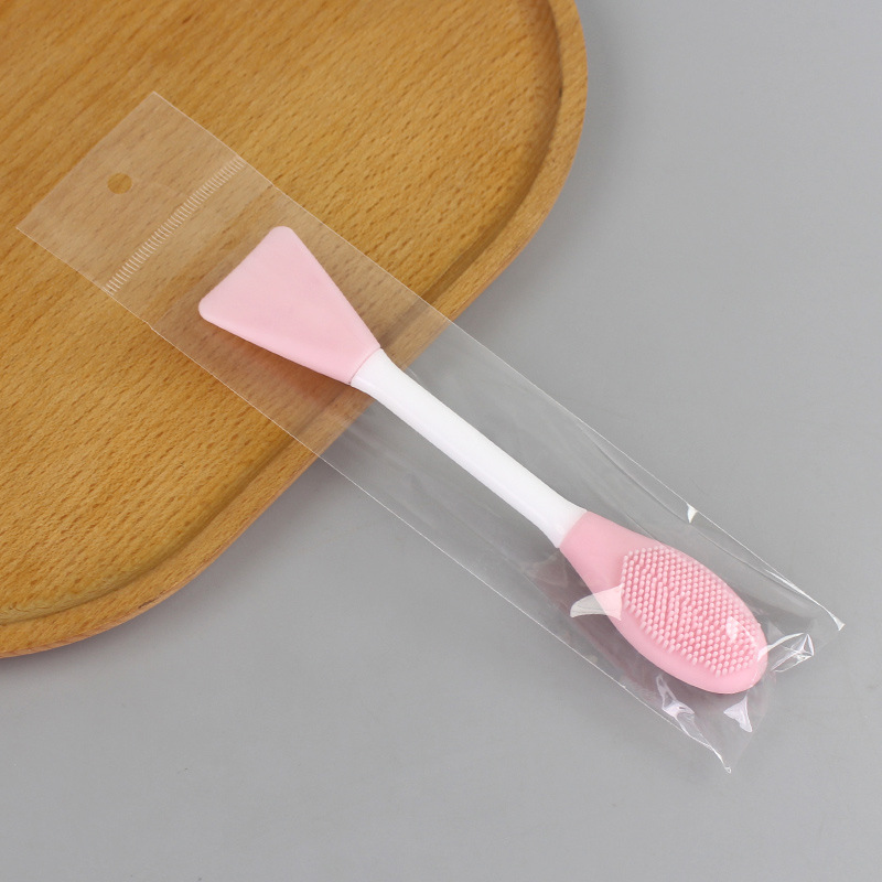 Cepillo de máscara de silicona de doble cabeza cepillo de lavado facial barra de cepillo de barro agitación de película ajustación barra de cepillo de doble propósito TPR cepillo de limpieza de cabeza de goma suave